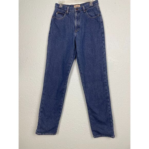 LL Bean Flannel Lined Men's Jeans 31x36 (30×35) Red Plaid Natural Fit (155) - Picture 2 of 16